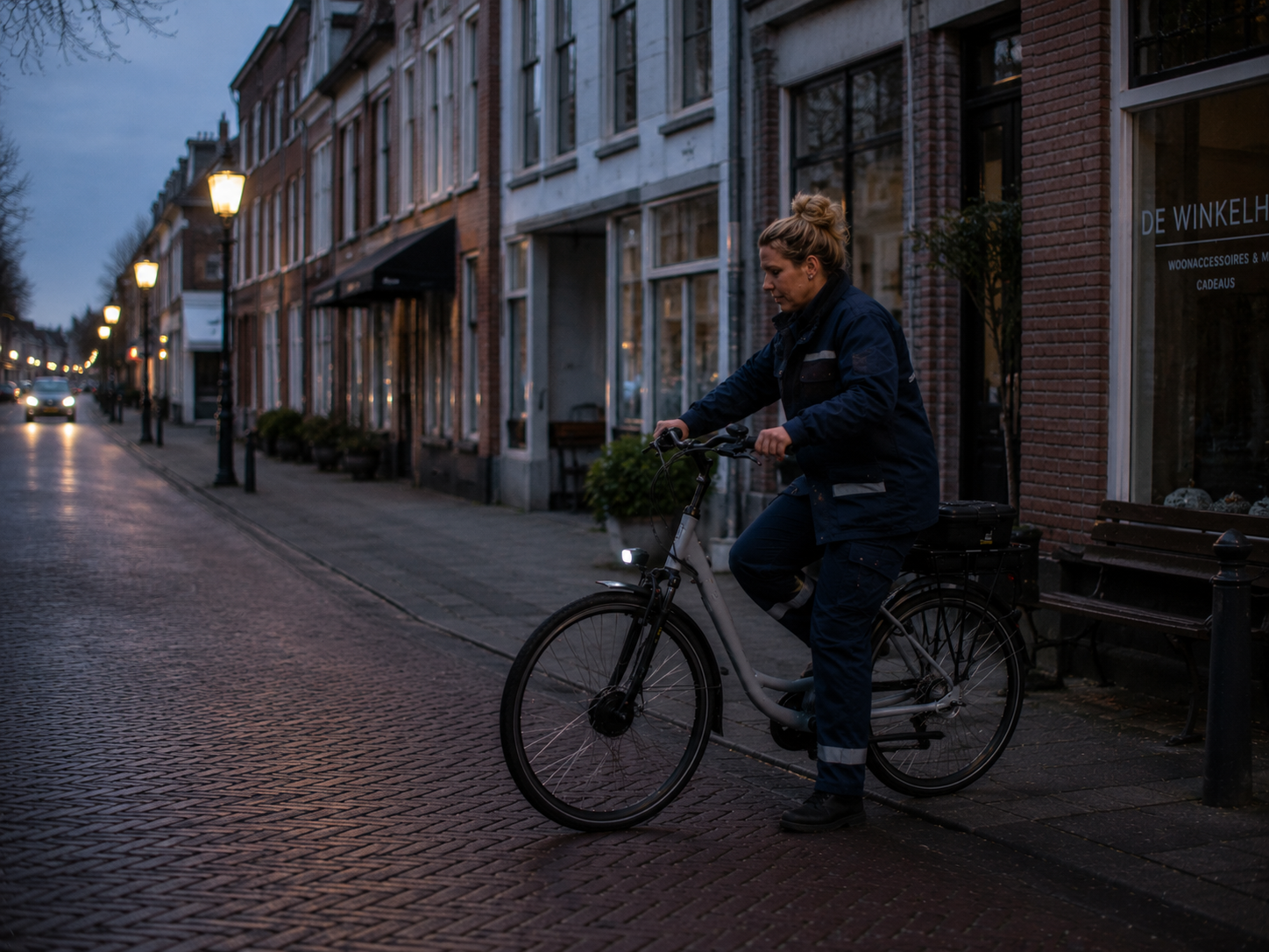 Schoonmaker op e-bike
